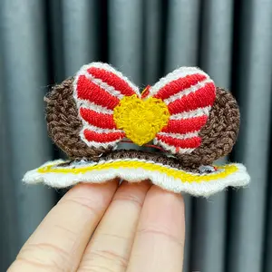 IVANHOE Handmade Fashion Sweet Hairpin Set Adorable Colorful Woolen Knitted Strawberry Cherry Flower Hair Clip Hairpin