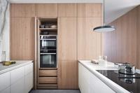 Meuble de cuisine complet tout-en-un en bois, îlot de cuisine moderne modulaire, table prête à assembler