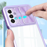 Coque transparente pour téléphone portable avec fenêtre coulissante pour Samsung Galaxy A13 A23 A33 4G Protecteur d'écran