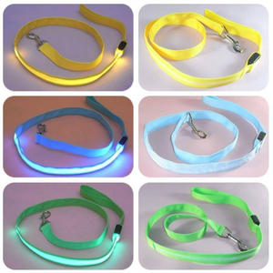 LED Luminous Padded Solid Nylon <b>Dog</b> Leash with USB Rechargeable Flash <b>Light</b> Traction Rope Pet Belt-Wholesale - Product Image 2