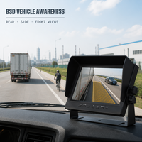 Système de surveillance de véhicule BSD avec entrée AHD CVBS, écran partagé, enregistrement en boucle, contrôle tactile pour la sécurité des camions, bus, camping-cars et flottes