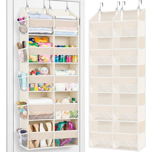 Foldable Over the Door Organizer 5 Tiers Door <b>Hanging</b> Organizer for Closet with 10 Mesh Pockets - Product Image 1