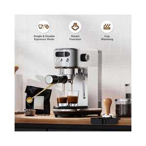 Machine à café semi-automatique numérique programmable 1230W en acier inoxydable italien, 20 bars, portable, pour usage domestique, norme UE - Product Image 2