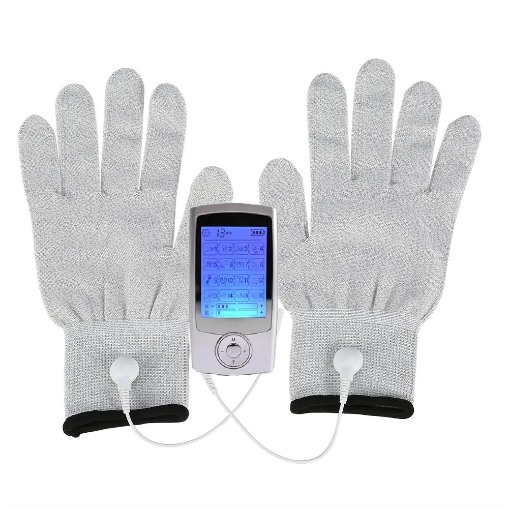 DDS Conductive Electrotherapy Massage Electrode Gloves Use with Tens Machine for Therapy Hand Massager Tool