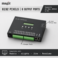 Contrôleur LED H807SA 8 ports 8192 pixels Art-Net SPI DMX512 Madrix Jinx XLights Carte SD en ligne/hors ligne pour bande LED IC WS2811