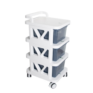 Carrito de Belleza Blanco de Lujo con Estante de Almacenamiento de Múltiples Niveles y Gestión de Cables para Equipo Láser de Escritorio para Salón Profesional - Product Image 1