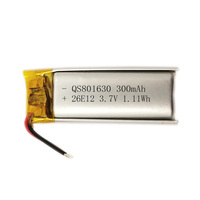 Batterie KC 3.7V, batterie Lipo personnalisée 300mAh, batterie lithium-ion QS801630 pour petits appareils intelligents