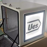 Boîte de livraison à emporter de boîte de queue de moto de publicité mobile de lumière LED à trois côtés de haute intensité