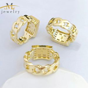 Оптовое кольцо JML из позолоченного 14-каратного золота с кубическим цирконием, модное, высококачественное, в стиле хип-хоп, европейское и американское, модель «Монако» - Product Image 3