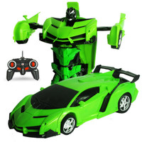 Coche a control remoto transformable para niños, Robot de juguete, vehículo deportivo, Robot, regalo