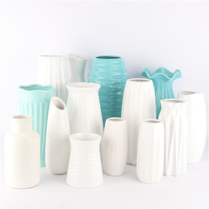 White Ceramic Vase Set Contemporary Design Floor Vase For Living Room Decoration Housewarming Gift - Product Image 3