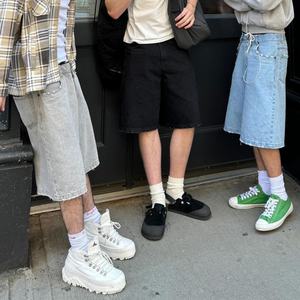 Pantalones Vaqueros Anchos de Mezclilla Estilo Urbano, Personalizados, Vintage, Desgastados, de Cintura Alta, Shorts de Mezclilla Holgados para Hombre - Product Image 3