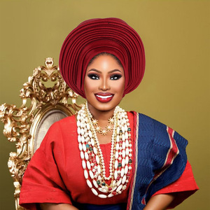 Vente en gros 2026 : Nouveaux foulards pour femmes, <span class=keywords><strong>bonnets</strong></span> nigérians Aso Oke personnalisés, mode taille unique, bandeaux africains pour femmes - Product Image 2