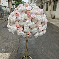 Boule de fleurs artificielles en gros pour mariage, centre de table décoratif personnalisé pour événements de mariage, boule de fleurs artificielles en soie