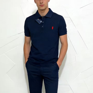 Polo <span class=keywords><strong>de</strong></span> Hombre Estilo Casual Elegante, Algodón <span class=keywords><strong>de</strong></span> Lujo Ligero, Estilo Academia Tianshan <span class=keywords><strong>de</strong></span> Kazajstán, Polos con Contraste - Product Image 2