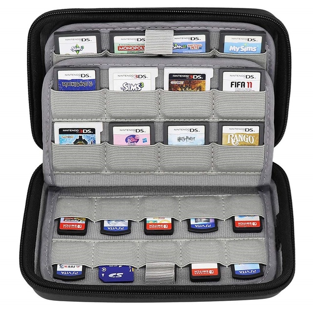 Custom 72 Game Cartridge Holders Storage Case for 32 Nintendo 3DS DS Games and 40 Nintendo Switch Ps Vita Games SD Memory Cards