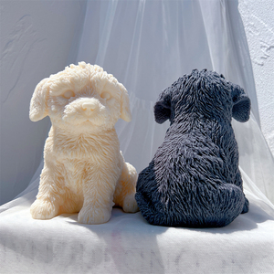 Moule à bougie en silicone en forme de chien <span class=keywords><strong>Labradoodle</strong></span> mignon, moule en silicone pour chiot en cire de soja, figurine, décoration d'intérieur pour les amoureux des chiens - Product Image 1