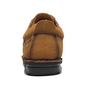Suministro de fábrica, acepta OEM, capa de puño de alto nivel, cuero de vaca con cordones, zapatos casuales hechos a mano para papá para hombres - Product Image 4