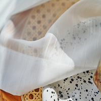 Rideau transparent en fil pur blanc de mousseline de soie bon marché OEM & ODM 100% Polyester Tulle Transparent Home Decor