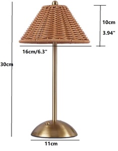 <span class=keywords><strong>Lampe</strong></span> de table portable en <span class=keywords><strong>rotin</strong></span> synthétique, veilleuse en <span class=keywords><strong>osier</strong></span>, lampes de lecture rechargeables, 3 couleurs, contrôle tactile, intensité réglable, lampes de chevet - Product Image 1