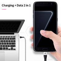 Kabel Data USB Micro Nylon 3A Berkualitas Tinggi untuk Pengisian Cepat Ponsel dan Power Bank Grosir