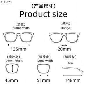 CH8073ハイエンドレトロ光学眼鏡絶妙な楕円形のデザイン処方屋外高級男性良質メガネフレーム - Product Image 2