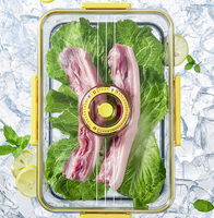 Contenants de stockage alimentaire modernes en plastique PET pour réfrigérateur avec couvercles pour légumes et fruits - Organisateur multifonctionnel pour réfrigérateur