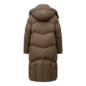 Veste matelassée pour femme sur mesure OEM, <span class=keywords><strong>mi</strong></span>-longue, à capuche en fourrure, <span class=keywords><strong>manteau</strong></span> d'hiver chaud en coton, parka pour femme, fabricant - Product Image 6