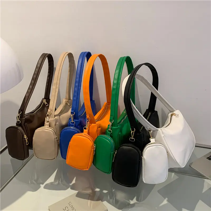 REWIN moda Minimalist deri Satchel çanta Crossbody kova çanta Mini bozuk para cüzdanı