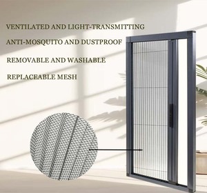 Nhanh chóng vận chuyển dễ dàng để làm sạch màu xám 18mm phong cách accordion trượt Màn Hình Côn Trùng xếp li lưới chống muỗi cho cửa sổ ban công - Product Image 2