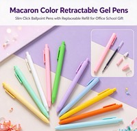 Stylo à encre gel rétractable personnalisé, corps mat couleur macaron, stylo à clic, écriture fluide pour le bureau, l'école, les cadeaux promotionnels, stylo à clic