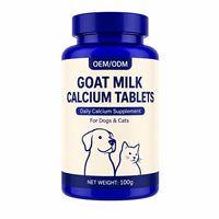 Comprimés de calcium de lait de chèvre biodisponible pour chiots et animaux seniors – Marque privée, fabricant OEM, supplément pour la croissance osseuse, OEM ODM