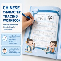 Cahier d'exercices de traçage des lettres ABC pour enfants d'âge préscolaire, ensemble de cahiers 2-en-1 pour la pratique de l'écriture des caractères chinois, préparation à la maternelle
