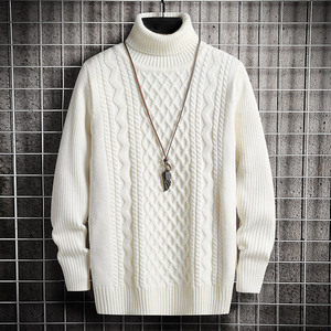 ANSZKTN-Para <span class=keywords><strong>Hombre</strong></span>, Suéter de Punto de <span class=keywords><strong>Cuello</strong></span> <span class=keywords><strong>Alto</strong></span>, <span class=keywords><strong>Jersey</strong></span> Ajustado de Manga Larga con <span class=keywords><strong>Cuello</strong></span> <span class=keywords><strong>Alto</strong></span>, Estilo Coreano, Moda, Otoño e Invierno - Product Image 1