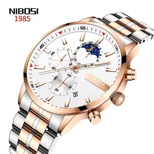 尼博西2501手表男士Relogio男士手表顶级品牌全钢防水计时手表奢华运动石英男士手表