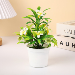 Petite plante artificielle en <span class=keywords><strong>pot</strong></span>, plante de bureau, bonsaï, ornement, verdure décorative d'intérieur, pièce décorative de table - Product Image 6