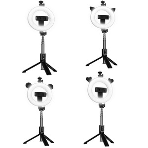 Perche à <span class=keywords><strong>selfie</strong></span> Bluetooth P40D avec trépied réglable et anneau lumineux LED de 6 pouces pour smartphone et caméras d'<span class=keywords><strong>action</strong></span> - Product Image 6