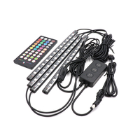 Tira de Iluminación Interior para Coche, Lámpara Ambiental con Control Remoto por Aplicación USB, Múltiples Modos de Bricolaje Debajo del Tablero, Luces Decorativas, 72LED, 48LED