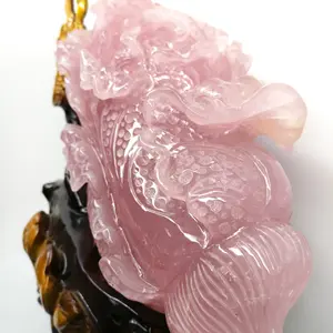 Деловой Подарок, резная Нефритовая капуста в китайском стиле, розовые кварцевые нефритовые резьбовые статуи капусты - Product Image 2
