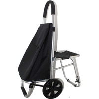 Chariot de courses pliable léger de grande taille avec siège pliable pour les personnes âgées de la famille, les courses quotidiennes, les légumes, les aliments
