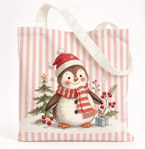 Foldable Custom Printed <b>Christmas</b> Snowman Design Washable Recoverable Shopping Travel <b>Gift</b> Canvas Cotton Tote <b>Bags</b> with Handles - Product Image 1