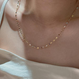 Collier en argent pur S925, chaîne fine, style minimaliste français de luxe léger, design contrasté œil de chat, chaîne brossée de niche - Product Image 3