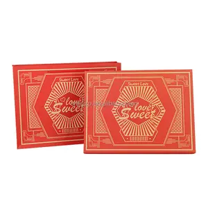 Preiswerter Preis Verpackungsbox für Hochzeit Schokolade Großhandel Himmel und Erde Abdeckung Geschenkboxen mit Schleife und Kunststoff-Einsatz-Schale
