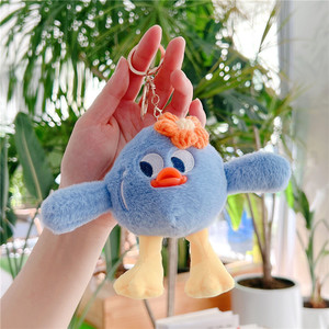 Mignon jouet en <span class=keywords><strong>peluche</strong></span> monstre aux yeux de <span class=keywords><strong>mochi</strong></span>, petit poulet porte-clés, breloque de sac oiseau de dessin animé en coton PP - Product Image 3