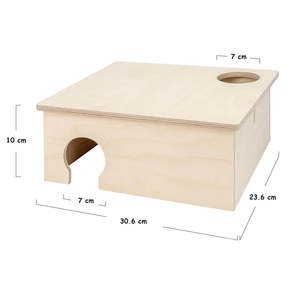 Casetta per Criceti in Legno Sostenibile e di Lusso, Multi-Scomparto, Impermeabile, Gabbia Pieghevole Moderna per Esterni, Rifugio Solido per Piccoli Animali - Product Image 5