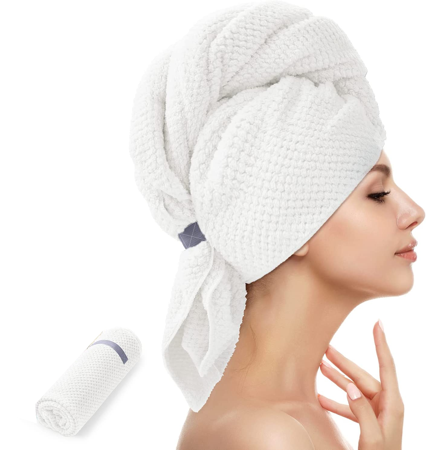 Große Mikrofaser-Kopftücher Wrap für Frauen Curly Hair Drying Towel Quick Dry Turban