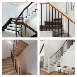 卸売 1/2インチ マットブラック ステンレス鋼 階段支柱 44インチ 中空正方形 鉄製プレーン手すり 錬鉄製スピンドル - Product Image 6