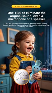 Microphone à condensateur sans fil pour enfants, machine à karaoké, <span class=keywords><strong>jouet</strong></span> avec éclairage RVB, réduction du bruit, vente chaude - Product Image 2