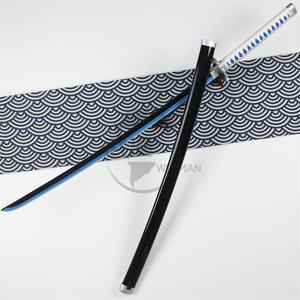 Arme de Tanjiro bleu <span class=keywords><strong>noir</strong></span> Anime Cosplay enfants jouet Ninja épées Cool <span class=keywords><strong>Katana</strong></span> bois épées - Product Image 5