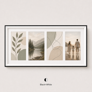 Cadre <span class=keywords><strong>photo</strong></span> panoramique noir et blanc en bois, multi-ouvertures, pour affichage mural ou sur table, pour la maison, le bureau, la galerie, décoration moderne - Product Image 5